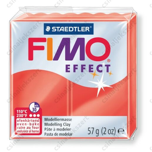 Fimo Effect süthető gyurma 56g Áttetsző piros / Transparent red 204