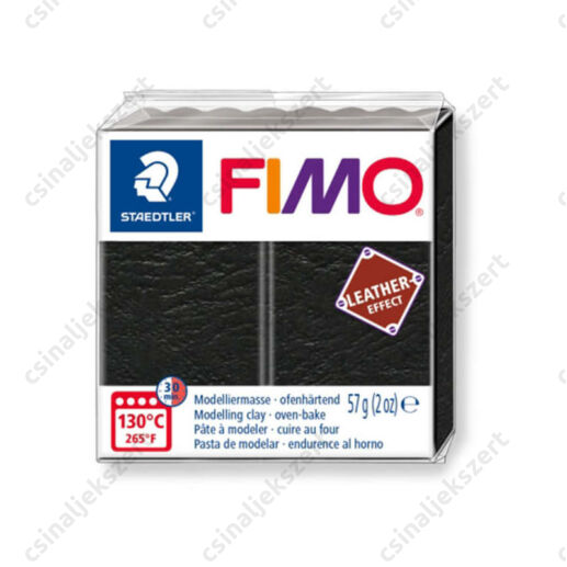 Fimo Leather süthető gyurma 56g Fekete / Black 909
