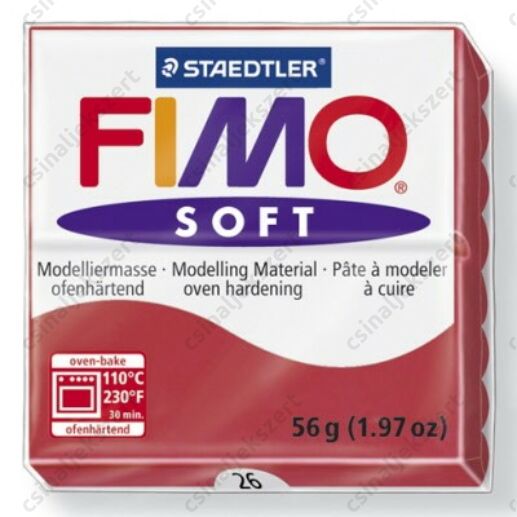 Fimo Soft süthető gyurma 56g Cseresznyepiros / Cherry red 26