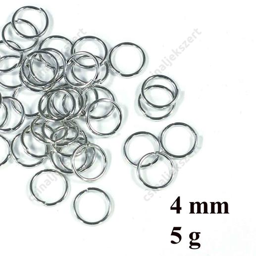 Ródiumos szimpla szerelőkarika 6 mm