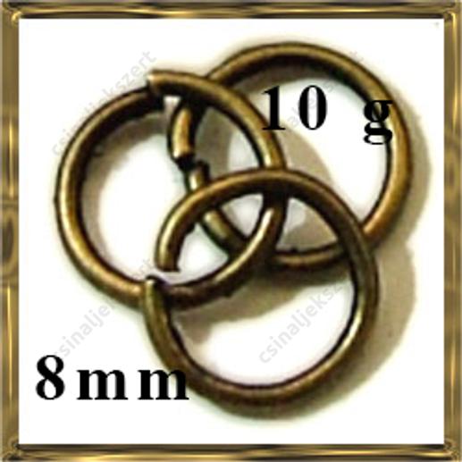 Antikolt bronz szerelőkarika 8 mm