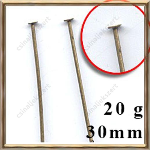 20 g Antikolt bronz fejes szerelőpálca 30 mm 