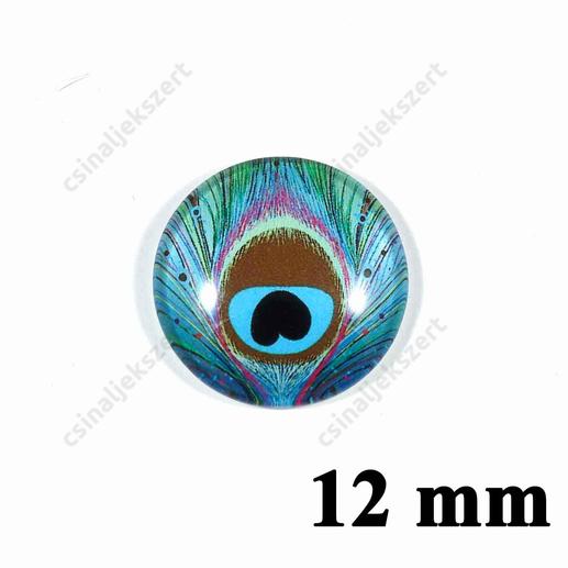 12 mm Pávatoll mintás üveglencse 2