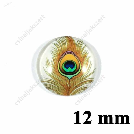 12 mm Pávatoll mintás üveglencse 4