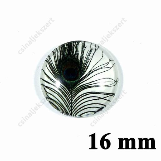 16 mm Pávatoll mintás üveglencse 6
