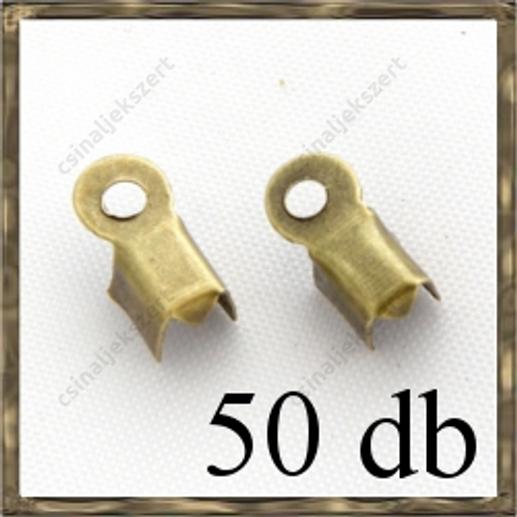 Antikolt bronz  bőrvég láncvég kicsi 3x6mm