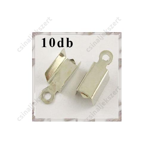 Ródiumos bőrvég láncvég 12x4 mm 